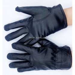 Теплые перчатки для сенсорных экранов, эко-кож, черный цветй(S)