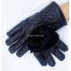 Теплые перчатки для сенсорных экранов, эко-кож, черный цвет(S)