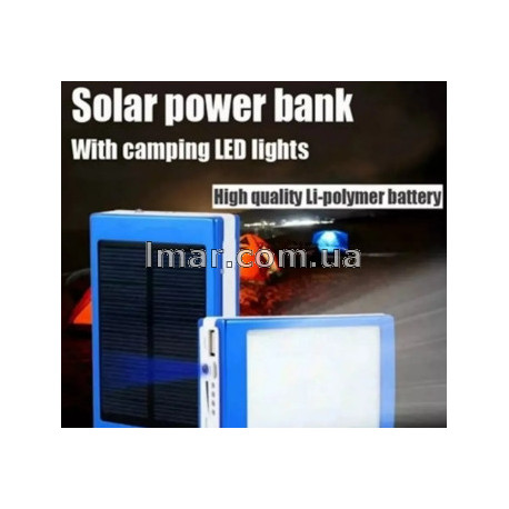 Power Bank Solar LHP 6000mAh с солнечной панелью, батарея повербанк (маркировка 20000mAh от производителя)