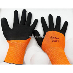 Перчатки рабочие пена (основа полиэстер) 12пар/уп оранжевой