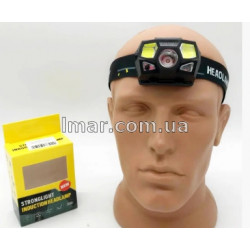 Налобный фонарь аккумуляторный с USB-зарядкой, 5 светодиодов / Мощный фонарик на голову с датчиком движения