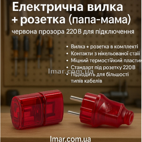Электрическая вилка + розетка (папа + мама)