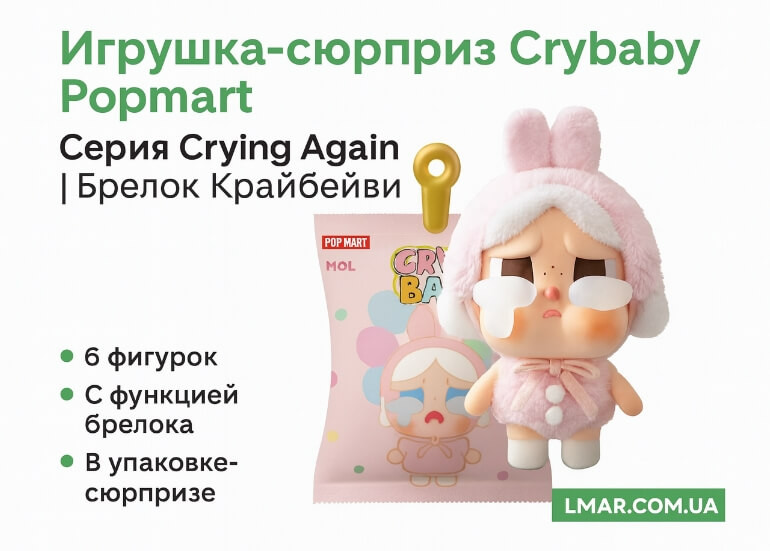 Лялька-сюрприз Popmart Crybaby | Серия Crying Again | Купить LMAR