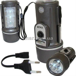 Фонарик ручной аккумуляторный STF-15628 с боковой LED-лампой (2 в 1, сетевой заряд)