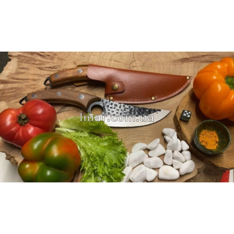 Кухонный нож Satori 27 см из нержавеющей стали с деревянной ручкой и чехлом (универсальный, обвалочный, отделочный)