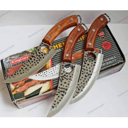 Кухонный нож KingGary 27 см из нержавеющей стали с деревянной ручкой (универсальный, обвалочный, острый)