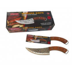 Кухонний ніж King Gary 27 см з нержавіючої сталі з дерев'яною ручкою (універсальний, гострий, з карбуванням)