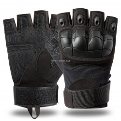 Тактичні рукавички без пальців із захистом кістяшок (вело, спорт, стрілянина, туризм)