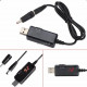 Кабель-инвертор USB → DC 9V/12V 5.5×2.1 мм для роутера, камеры, PowerBank (повышающий адаптер)