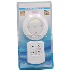 Беспроводная LED-лампа с пультом, ночник на батарейках, 5 LED (с пультом ДУ)
