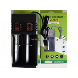 Зарядное устройство MS-5DP2 для аккумуляторов 18650 Li-Ion (2 слота), USB