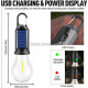 Кемпинговая лампа с солнечной панелью и USB Type-C (подвесная, тёплый свет)