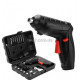 Шуруповерт акумуляторний в кейсі (набір біт, головок, дрилів, гнучкий подовжувач, USB зарядка)