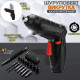 Шуруповерт акумуляторний в кейсі (набір біт, головок, дрилів, гнучкий подовжувач, USB зарядка)