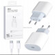 Быстрая зарядка 20W USB-C – адаптер питания Type-C + кабель Type-C to Type-C для iPhone 15/16, Samsung, Xiaomi