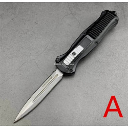 Викидний автоматичний ніж - складний ніж з кнопкою, металевий, з чохлом (BENCH MADE )