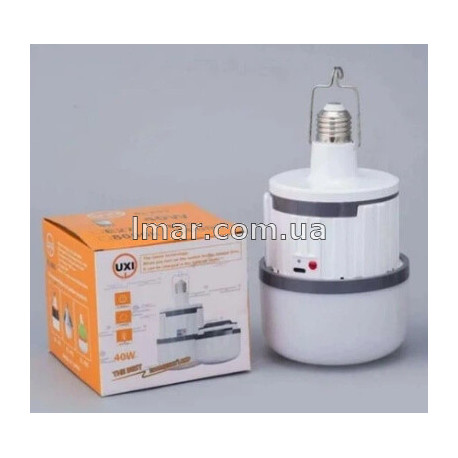 Світлодіодна лампочка з акумулятором Автономна аварійна лампа BL-699 SMD 40 Вт E27 Type-C гачок