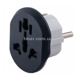 Сетевой переходник универсальный на евророзетку 16A с заземлением, адаптер для вилок US/UK/AU/EU, 2500 Вт, белый