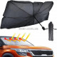 Солнцезащитный зонтик для лобового стекла авто 120×70 см + чехол, защитная шторка от солнца в машину.