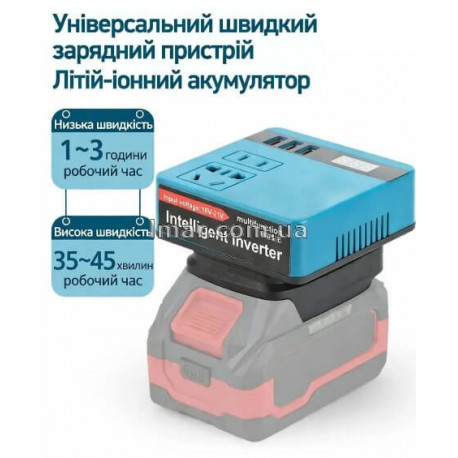 Портативний інвертор 220V для акумулятора електроінструменту 120-300W