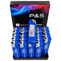 Кишенькова газова запальничка P&S BLUE гумова