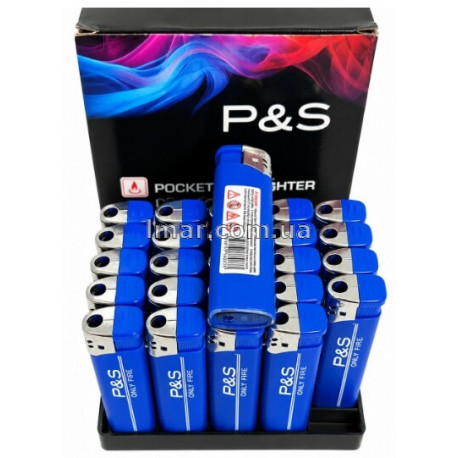 Кишенькова газова запальничка P&S BLUE гумова