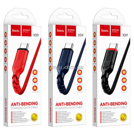 Кабель HOCO X59 USB-Type C, 1 м, преміум класу швидка зарядка PD 3А