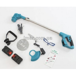 Тример акумуляторний 48V з 2 акумуляторами, мотокоса для трави та чагарників, металеві ножі, пиляльний диск