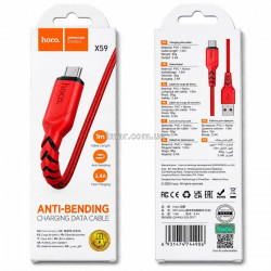 Кабель для заряджання HOCO X59 Victory USB - Micro USB 2.4A 1 м, посилений, нейлонова оплетка