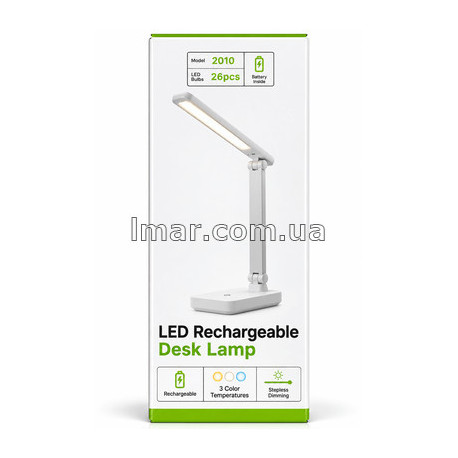 Настольная аккумуляторная LED-лампа 2010, сенсорная, 11 Вт, 26 LED, 3 режима света, USB