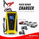 Зарядний пристрій автомобільного акумулятора 12В 6А, імпульсний, LCD, AGM/GEL, відновлення АКБ