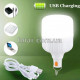 Лампа светодиодная аккумуляторная LED 15 Вт, кемпинговый фонарь с USB-зарядкой и крючком, белая