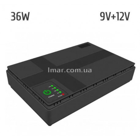 ДБЖ UPS для роутера та оптоволокна GPON 10400 mAh 36 Вт, Mini UPS 5В/9В/12В, PoE, резервне живлення Wi-Fi
