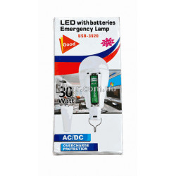 Лампа светодиодная аккумуляторная LED FA-3920, 30 Вт, 2×18650, USB 5В, с крючком