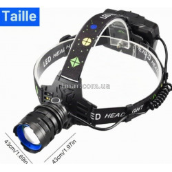 Фонарь налобный аккумуляторный LED 8089, USB Type-C, датчик движения, 5 режимов, Zoom, поворотный, Power Bank