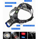 Фонарь налобный аккумуляторный LED 8089, USB Type-C, датчик движения, 5 режимов, Zoom, поворотный, Power Bank
