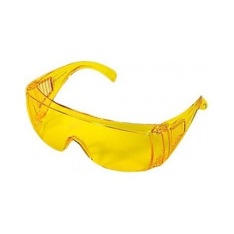 Очки защитные открытого типа Сибртех, желтые, ударопрочный поликарбонат, бок.и верх.защита