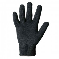 Теплые рабочие черные перчатки двухслойные вязаны