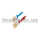 Кисть флейцевая с пластмассовой ручкой синей и красной 4 (100мм)